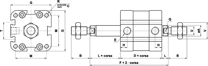cilindro compatto 40-50-63