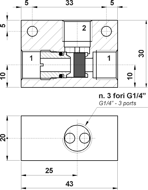 In-line 1/4 OR element 