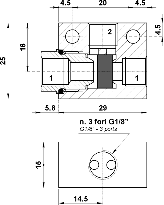 In-line 1/8 OR element 